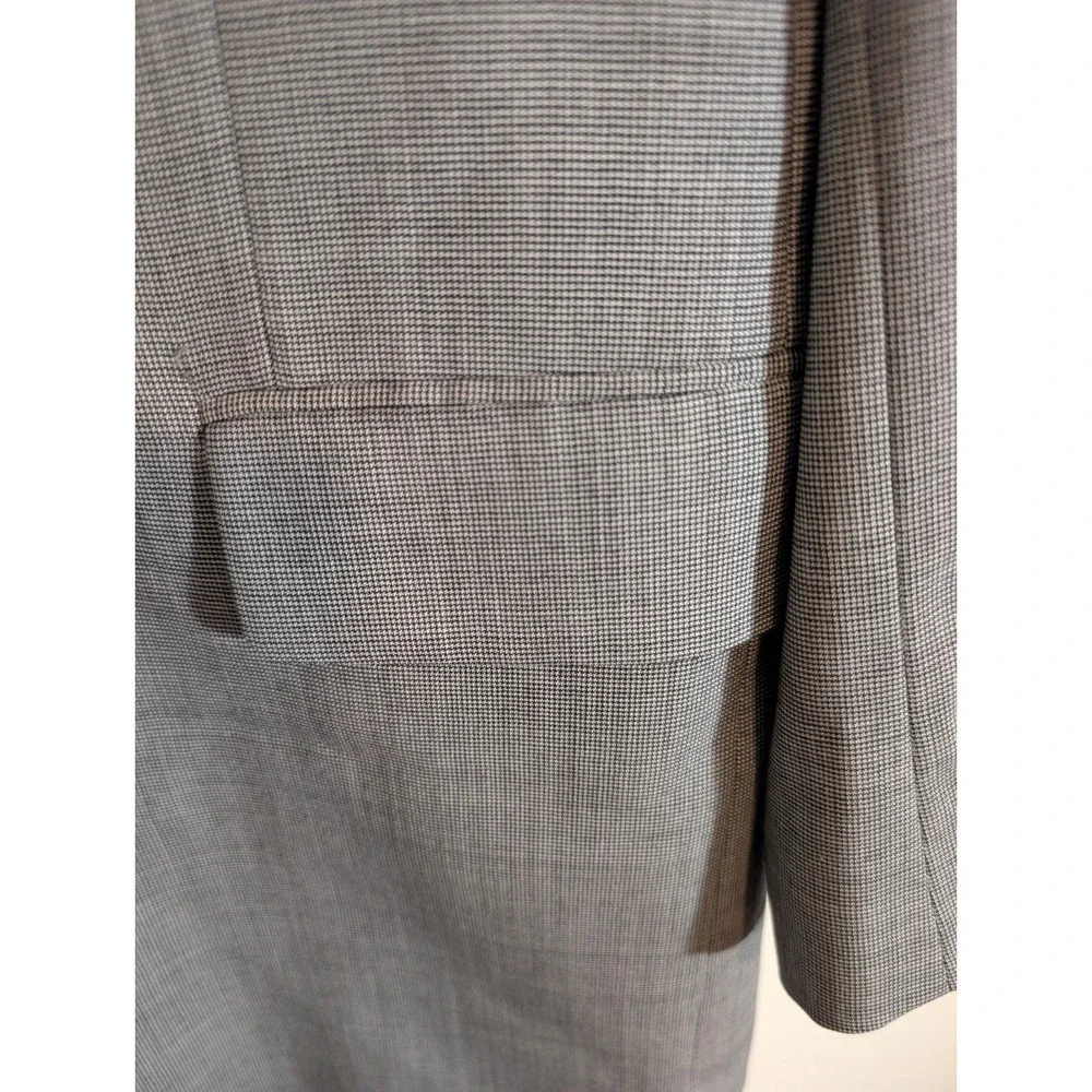 Jos A Bank Blazer Mens 48R Gray Wool Houndstooth 2 Button Notch Lapel